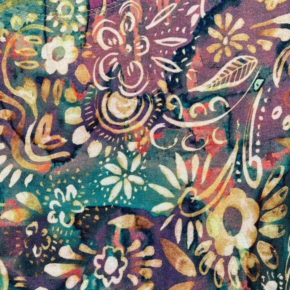 Peruvian Connection Floral Short Sleeve Dress Pleated skirt Multicolor Pocket S - Picture 14 of 14